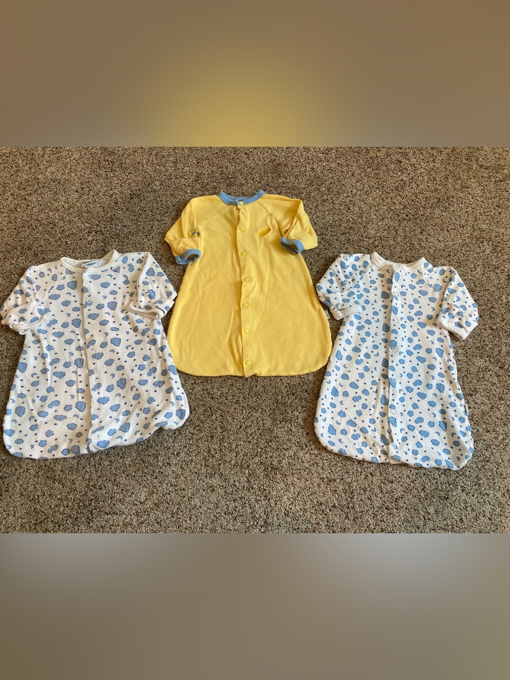 Set of 3 Bon Bebe Baby Sleep Sack Pajamas — Size Newborn